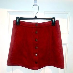 Forever 21 Burgundy Button Down Skirt